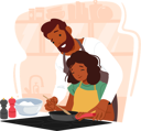 پیش‌نمایش فایل father-patiently-guides-his-daughter-through-the-art-of-cooking-10270773 از پک بچه‌ها / کودکانه