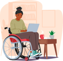 پیش‌نمایش فایل black-determined-woman-in-wheelchair-works-on-laptop-with-unwavering-focus-10270721 از پک افراد در ویلچرها