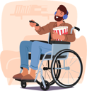 پیش‌نمایش فایل disable-man-enjoys-movie-night-with-popcorn-10270710 از پک افراد در ویلچرها