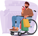 پیش‌نمایش فایل disable-man-on-wheelchair-10270713 از پک افراد در ویلچرها