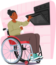 پیش‌نمایش فایل disable-woman-prepares-meal-in-kitchen-10270724 از پک افراد در ویلچرها