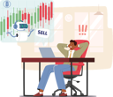 پیش‌نمایش فایل boy-is-relaxing-while-chatbot-is-working-on-business-analysis-data-10525709 از پک افراد با چت‌بات