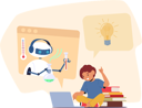 پیش‌نمایش فایل chatbot-is-doing-experiments-while-boy-is-thinking-creative-ideas-10525704 از پک افراد با چت‌بات