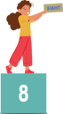 پیش‌نمایش فایل cheerful-child-girl-character-holding-the-number-eight-10674093 از پک بچه‌ها / کودکانه
