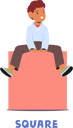 پیش‌نمایش فایل curious-kid-character-sits-on-a-square-10674102 از پک بچه‌ها / کودکانه