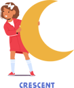 پیش‌نمایش فایل curious-kid-girl-holds-a-crescent-shape-10674109 از پک بچه‌ها / کودکانه