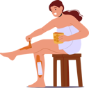 پیش‌نمایش فایل woman-applying-warm-sugar-paste-to-legs-10940606 از پک روتین زیبایی