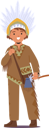 پیش‌نمایش فایل native-american-kid-in-traditional-outfit-features-and-holding-tomahawk-10940626 از پک بچه‌ها / کودکانه