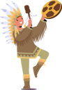 پیش‌نمایش فایل native-american-shaman-kid-wears-vibrant-with-tribal-symbols-while-holding-tambourine-10940623 از پک بچه‌ها / کودکانه
