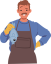 پیش‌نمایش فایل famer-holds-raw-fish-11167515 از پک کشاورزان