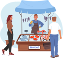 پیش‌نمایش فایل farmer-sells-seafood-in-fish-market-11167522 از پک کشاورزان