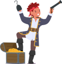 پیش‌نمایش فایل kid-pirate-found-treasure-box-11167426 از پک بچه‌ها / کودکانه