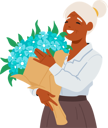 پیش‌نمایش فایل elegant-black-senior-woman-character-cradles-a-vibrant-bouquet-of-bright-blue-flowers-radiating-joy-old-lady-get-gift-11272438 از پک زنان با گل