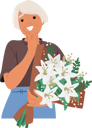 پیش‌نمایش فایل senior-woman-holding-bouquet-of-white-lilies-11272448 از پک زنان با گل