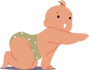 پیش‌نمایش فایل baby-stands-on-knees-with-pointing-gesture-11272374 از پک نوزاد