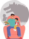 پیش‌نمایش فایل dad-and-kid-reading-fairy-tale-book-11272395 از پک بچه‌ها / کودکانه
