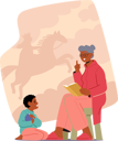پیش‌نمایش فایل granny-reading-fairy-tale-to-grandson-11272397 از پک بچه‌ها / کودکانه