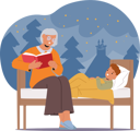 پیش‌نمایش فایل granny-reading-fairy-tales-to-grandson-in-lying-bed-11272393 از پک بچه‌ها / کودکانه