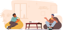 پیش‌نمایش فایل friends-sitting-on-beanbag-and-having-a-conversation-4538782 از پک غذا و نوشیدنی