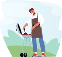 پیش‌نمایش فایل man-cooking-meal-using-barbeque-4538760 از پک غذا و نوشیدنی