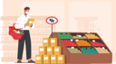 پیش‌نمایش فایل man-wearing-mask-and-shopping-for-vegetables-4538772 از پک غذا و نوشیدنی