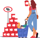 پیش‌نمایش فایل woman-at-shopping-mart-buying-product-on-discount-4538796 از پک غذا و نوشیدنی