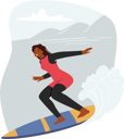 پیش‌نمایش فایل girl-riding-on-surf-board-on-waves-4539229 از پک ورزشی