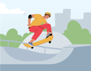 پیش‌نمایش فایل young-man-jumping-on-skateboard-4539240 از پک ورزشی