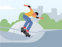 پیش‌نمایش فایل young-man-jumping-on-skateboard-training-extreme-stunts-4539242 از پک ورزشی