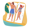 پیش‌نمایش فایل couple-tanning-on-beach-lying-on-mat-with-sunscreen-protection-cream-4538892 از پک سلامت و پزشکی