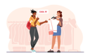 پیش‌نمایش فایل girl-suggesting-top-to-another-girl-at-shopping-mall-4538560 از پک زیبایی و مد
