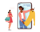 پیش‌نمایش فایل woman-buying-clothes-from-personal-stylist-using-smartphone-app-4538559 از پک زیبایی و مد