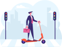 پیش‌نمایش فایل businessman-riding-electric-bike-and-going-to-office-4587798 از پک رقابت کسب‌وکار