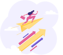 پیش‌نمایش فایل businesswoman-flying-towards-success-4588434 از پک موفقیت