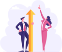 پیش‌نمایش فایل businesswoman-pointing-towards-sky-4588473 از پک موفقیت