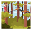 پیش‌نمایش فایل child-in-safety-harness-pass-hanging-bridge-obstacle-in-adventure-rope-park-4538673 از پک کودکان و خانواده