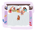 پیش‌نمایش فایل family-sleep-together-on-one-bed-mom-dad-and-kids-embracing-each-other-4538717 از پک کودکان و خانواده