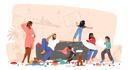 پیش‌نمایش فایل father-and-mother-shocked-with-home-mess-4538705 از پک کودکان و خانواده