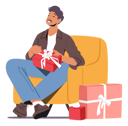 پیش‌نمایش فایل happy-father-sitting-on-armchair-with-gift-box-in-hands-4538713 از پک کودکان و خانواده