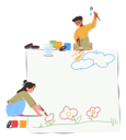 پیش‌نمایش فایل kids-painting-on-paper-sheet-lying-on-floor-4538680 از پک کودکان و خانواده