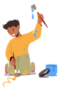 پیش‌نمایش فایل little-boy-with-paint-brush-drawing-recreation-4538682 از پک کودکان و خانواده