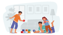 پیش‌نمایش فایل man-and-small-boy-and-girl-gaming-fun-4538735 از پک کودکان و خانواده
