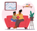 پیش‌نمایش فایل mother-comforting-child-sitting-on-sofa-in-living-room-4538695 از پک کودکان و خانواده