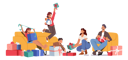 پیش‌نمایش فایل parents-and-kids-changing-presents-on-holiday-4538712 از پک کودکان و خانواده