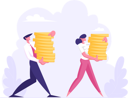 پیش‌نمایش فایل business-people-carry-stack-of-golden-coins-4587529 از پک زمان پول