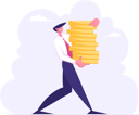 پیش‌نمایش فایل successful-business-man-carry-stack-of-gold-coins-4587530 از پک زمان پول