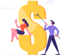 پیش‌نمایش فایل successful-business-man-painting-dollar-sign-and-woman-watching-process-4587542 از پک زمان پول