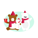 پیش‌نمایش فایل bear-with-snowman-10611534 از پک کریسمس