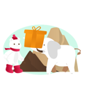 پیش‌نمایش فایل elephant-giving-gift-to-snowman-10611537 از پک کریسمس
