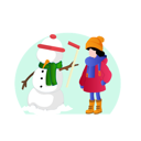 پیش‌نمایش فایل girl-and-snowman-10612015 از پک کریسمس